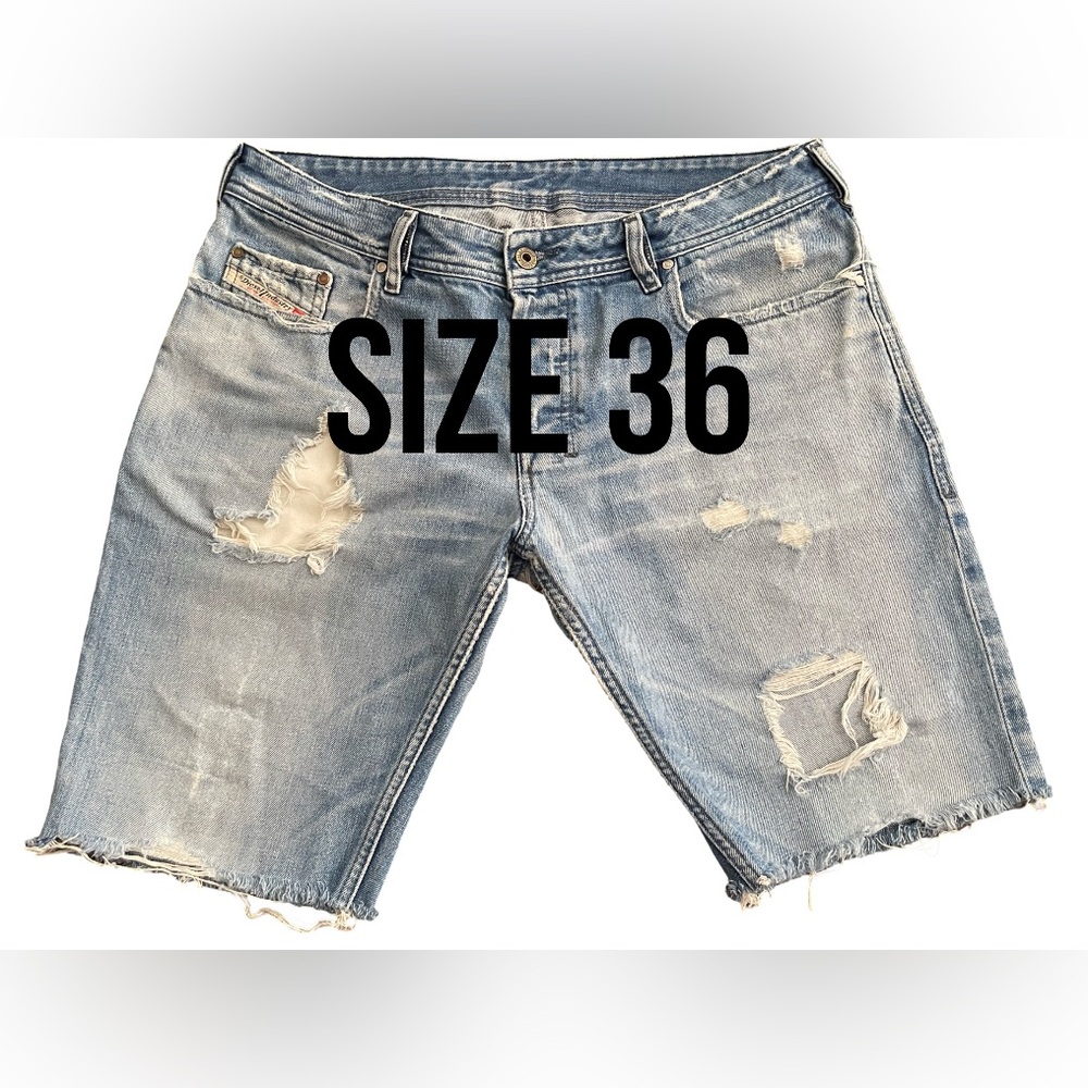 Diesel Jean Shorts Men’s size 36 RN 93243 Vintage 11” Inseam Distressed Shorts
